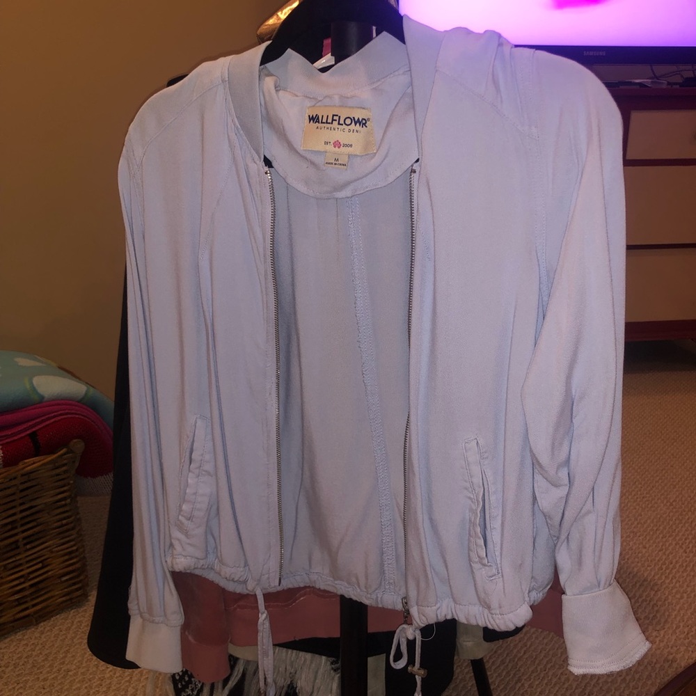 Blue bomber jacket